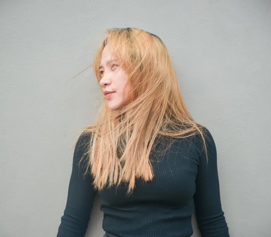 Long blonde hair