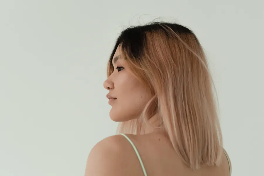 Dyed ends in soft light