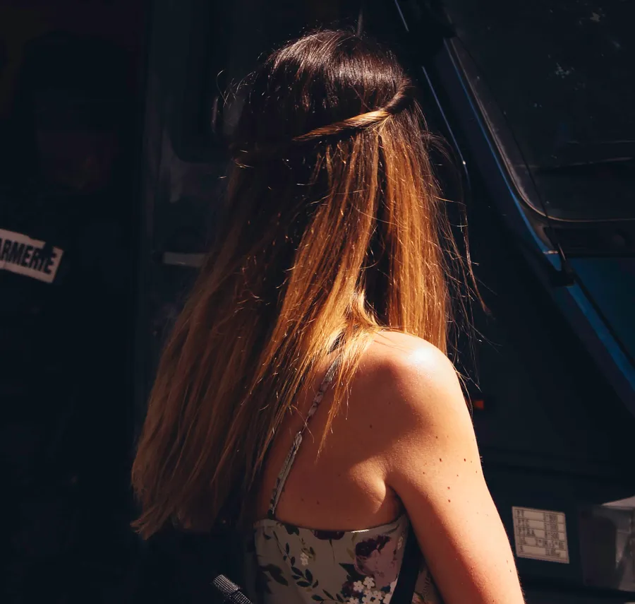 Glossy brunette hair